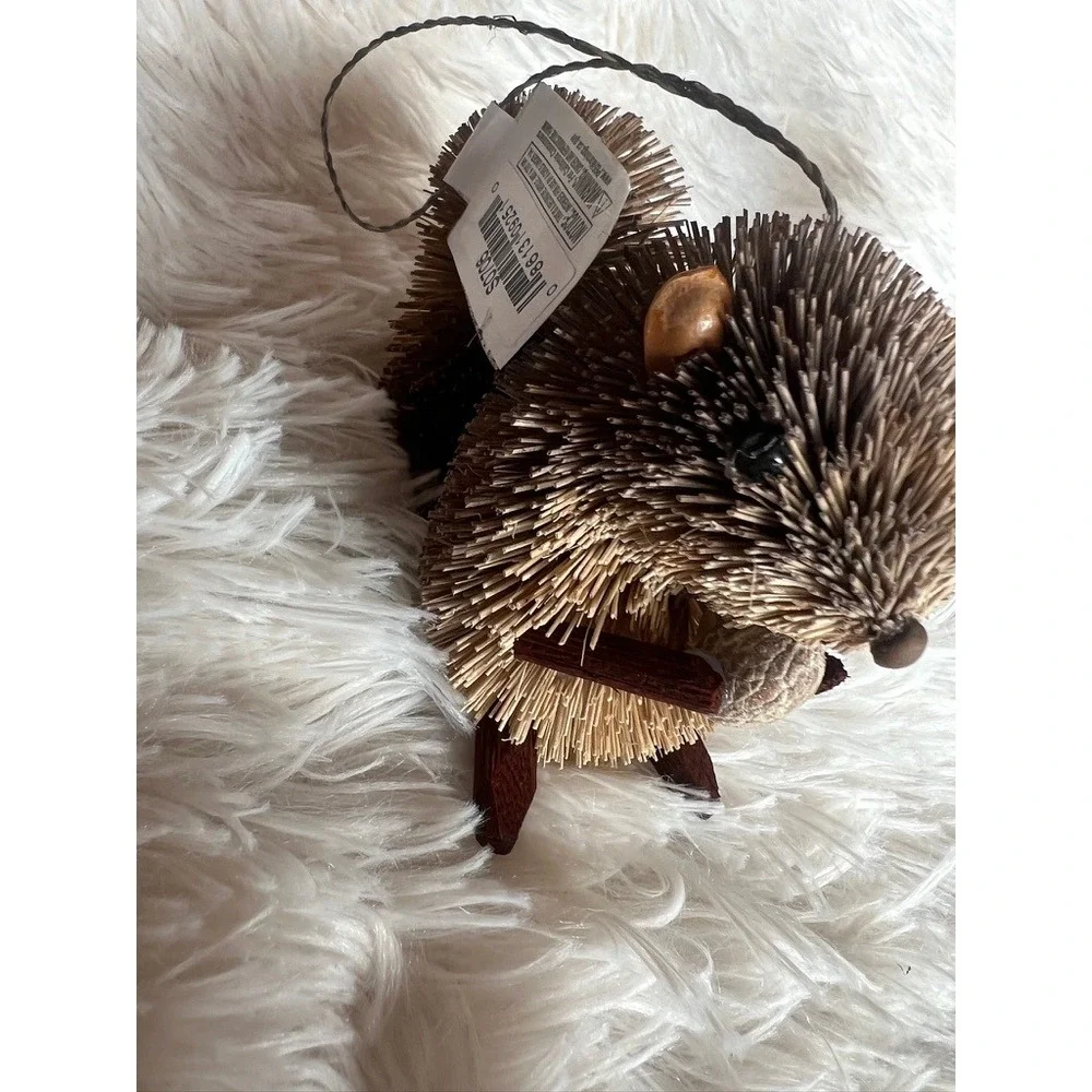 Kurt Adler Buri Fiber Woodland Ornaments Christmas Raccoon Chipmunk Rustic